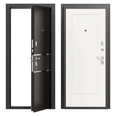 Bravo 16 Metal Entry Door 3D model image 1 