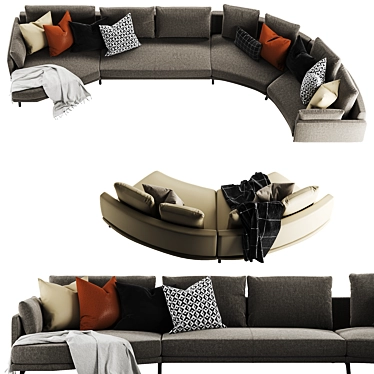 Modern Etienne Sofa Comp.I 3D model image 1 