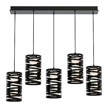 Luxury Linear Suspension Light Fixture 3D model image 1 