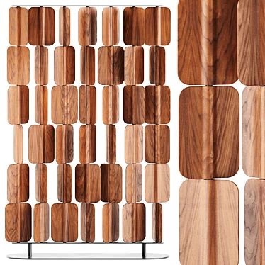 True Design Wood Acoustic Divider 3D model image 1 