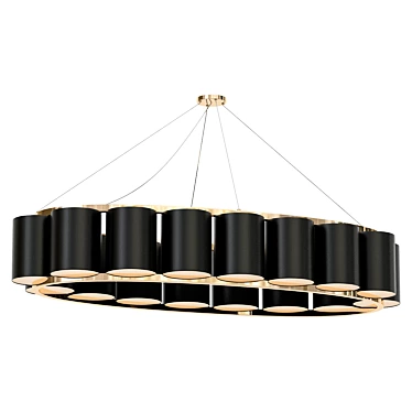 Elegant Bibendum Oval Chandelier 3D model image 1 