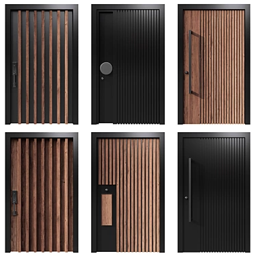 Versatile Entry Door Collection - 6 Designs 3D model image 1 