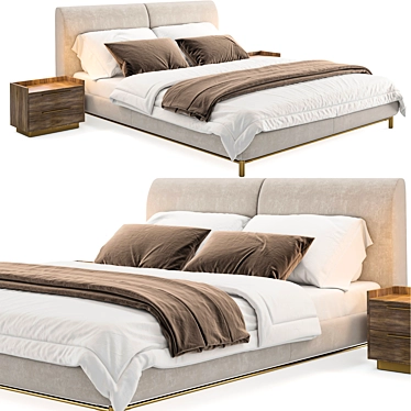 Elegant Margot Bed 3D Model 3D model image 1 