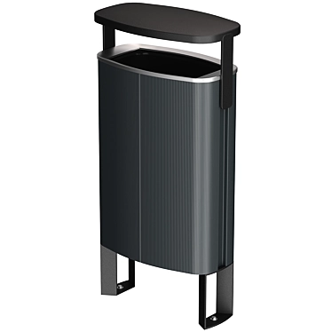 Modern Aluminum Trash Bin ZIEGLER 3D model image 1 