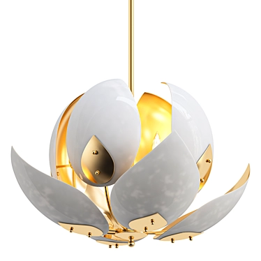 Elegant Lotus Pendant Light 3D model image 1 