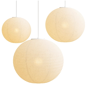 Modern Akari Pendant Light 3D model image 1 