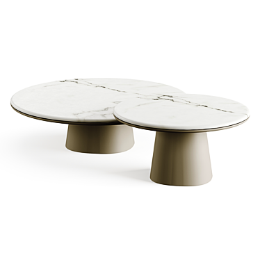 Luxurious Marble Coffee Table Collection 3D model image 1 