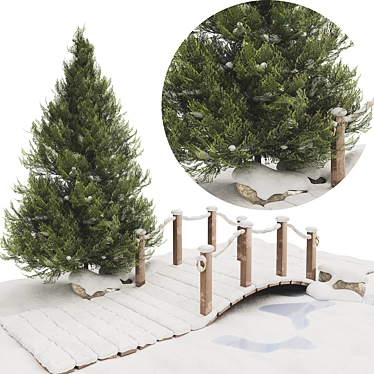 Winter Wonderland Outdoor Scene 3D model image 1 