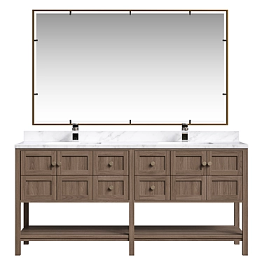 OLSEN Double Console Vanity Undermount Sinks - Ash Brown