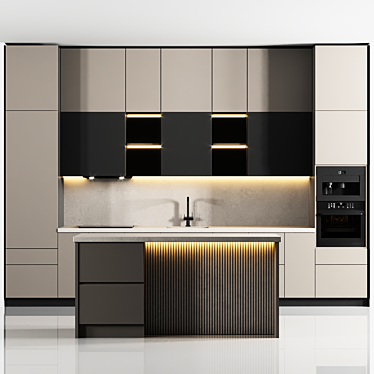  Modular Kitchen 3D Model 3D model image 1 