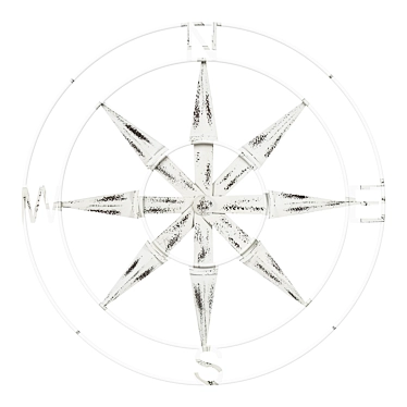 Metal Compass Wall Decor 3D model image 1 