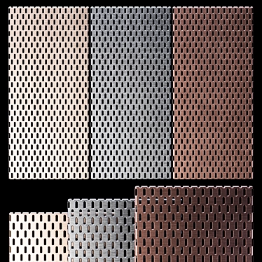 Perforated Metal Panels - Decorative Wall & Ceiling Textures 3D model image 1 