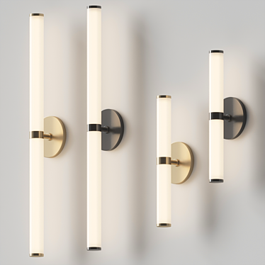 Modern Metal Line Wall Light 3D model image 1 