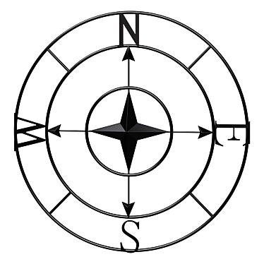 Metallic Compass Wall Art 3D model image 1 