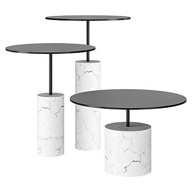 Marble Base Minimalist Coffee Table 3D model image 1 