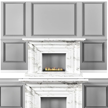 Minimalist Plugin-Free 3D Fireplace 3D model image 1 