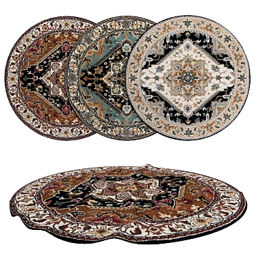 Round Rug Set with 6 variations 3D model image 1 