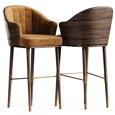 Modern Ellis Bar Chair Collection 3D model image 1 