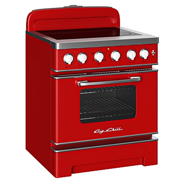 Retro Induction Range: Modern Cooking 3D model image 1 