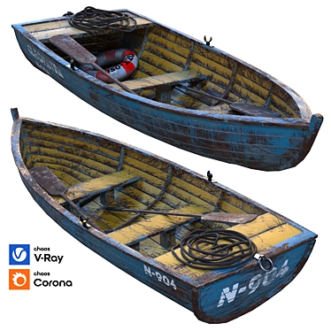 Vintage Boat (Low Poly+PBR) 3D model image 1 