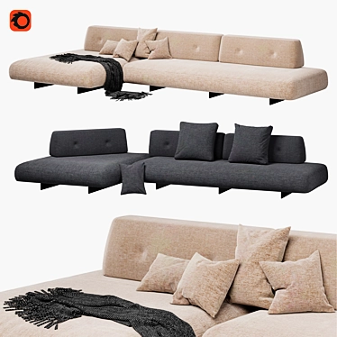 Modern Sand Sofa Comfort Concept 3D model image 1 