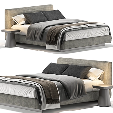 Modern Minotti Roger Bed Design 3D model image 1 