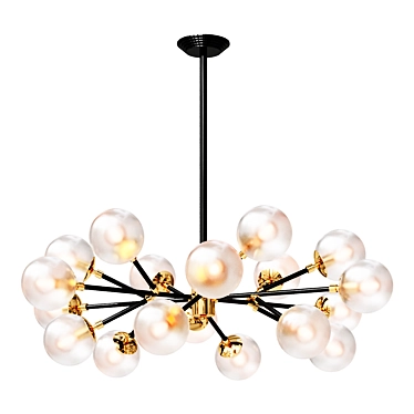 Chandelier Sparkle Amber Glass And Antique Brass 18 Light Mid-Century Pendant Chandelier lamp