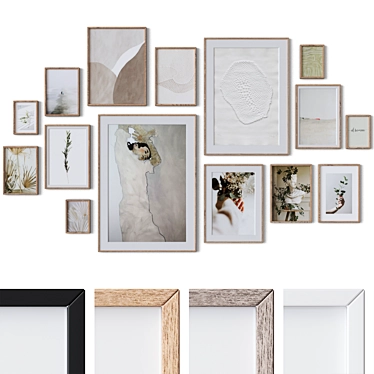 Quad-Framed Wall Art Collection 3D model image 1 