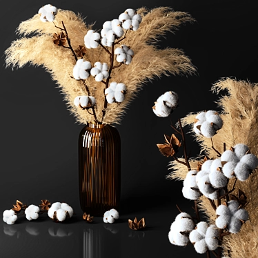 Cotton Bloom 3D Model Kit 3D model image 1 