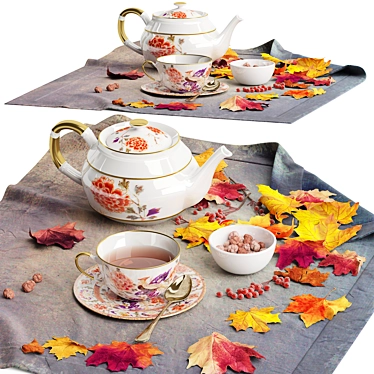 Autumn Tea Set | Decorative Paradise 3D model image 1 