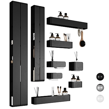 Tezza Bathroom Accessory Set 3D model image 1 