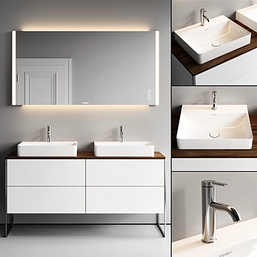 XSquare Double Vanity Set 3D model image 1 