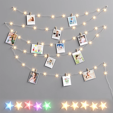 Star Garland Wall Decor 3D model image 1 