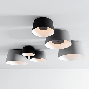 Sleek Tube Ceiling Lamps Collection 3D model image 1 