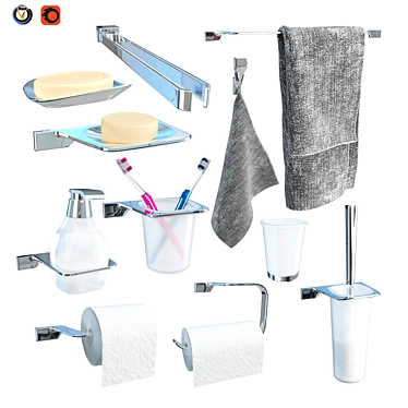 Elegant Colombo Design Bathroom Accessories 3D model image 1 