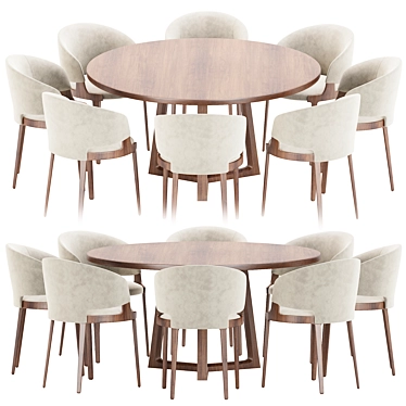 Elegant Modern Dining Set 3D model image 1 