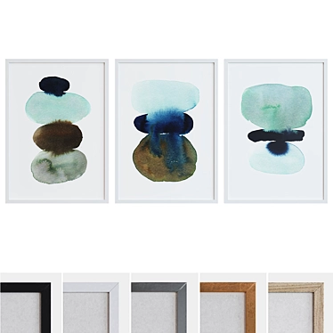  Abstract Watercolor Picture Frame Set 3D model image 1 