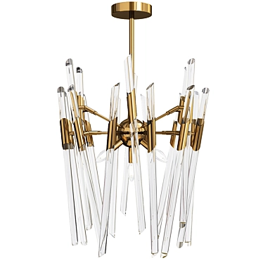 Elegant Ice Rods Brass Chandelier 3D model image 1 