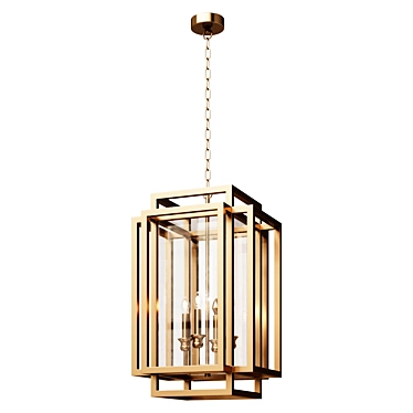 Amherst Chandelier Antique Gold Leaf 3D model image 1 