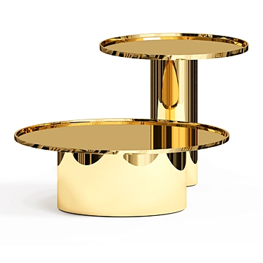 Luxury Gold Coffee Table: Exquisite Elegance 3D model image 1 