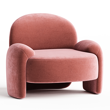 Elegant AMA Cotton Armchair 3D model image 1 