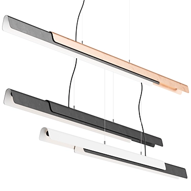 Modern Linear Pendant Light 3D model image 1 