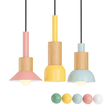 Scandinavian Style Multi-Color Lamp 3D model image 1 