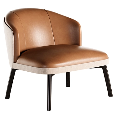 NELLY Upholstered Leather Armchair 3D model image 1 