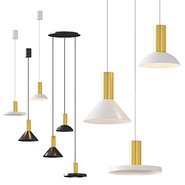 Modern Brass Pendant Lighting Collection 3D model image 1 