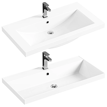 Art&Max White Sink Set 3D model image 1 