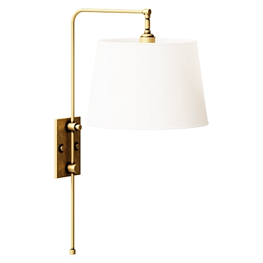 Antique Brass Downbridge Wall Lamp 3D model image 1 