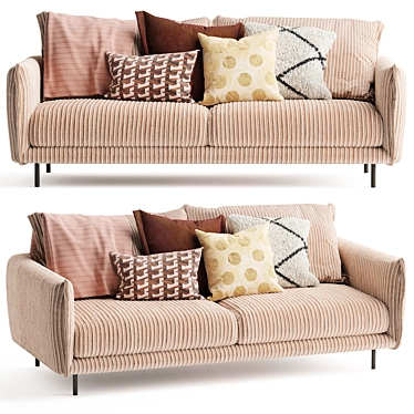 Modern Mink 3-Seater Sofa 3D model image 1 