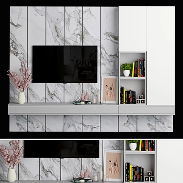 Versatile TV Wall Design 3D model image 1 