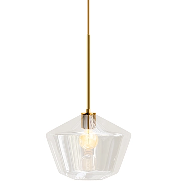 Modern Glass Geometry Pendant Light 3D model image 1 